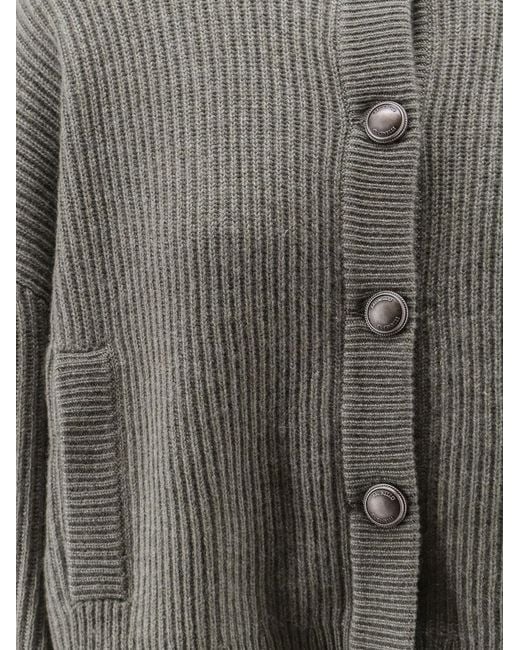 Brunello Cucinelli Gray Cashmere Cardigan