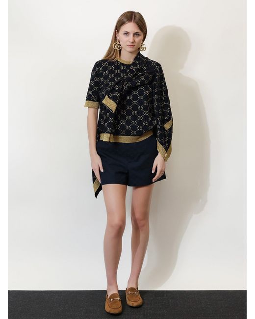 Gucci Blue Gg Cotton Blend Shorts