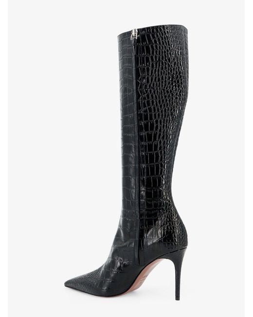 Paris Texas Black Vera 85 Croco Effect Leather Boots