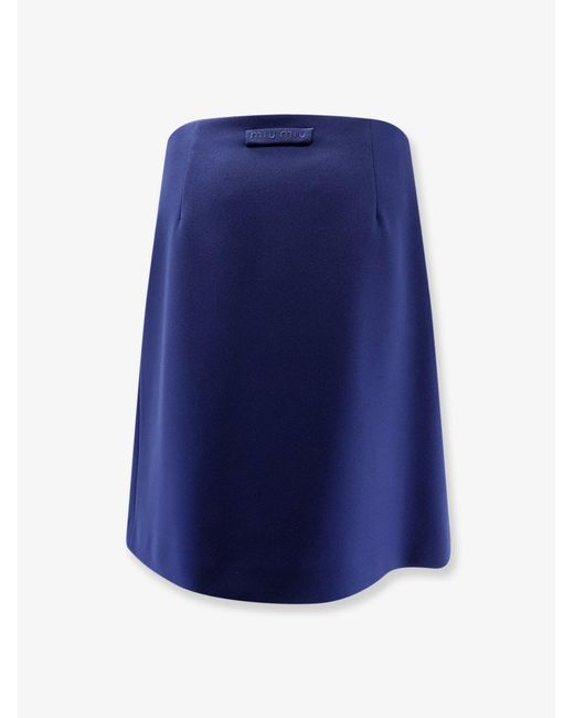 Miu Miu Blue Skirt With Pleats