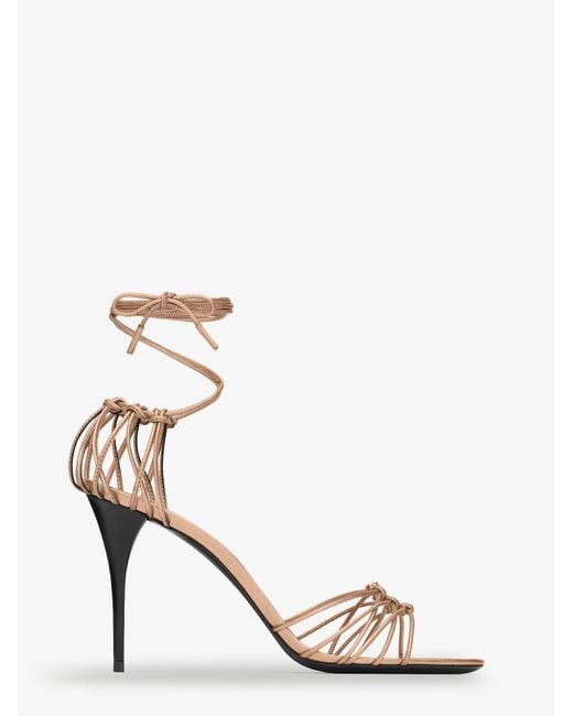 Saint Laurent Metallic Babylone 90 Leather Sandals