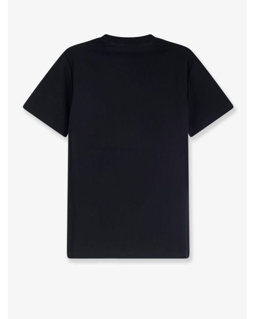 Moncler Black Biologic Cotton T-Shirt With Logo Patch for men