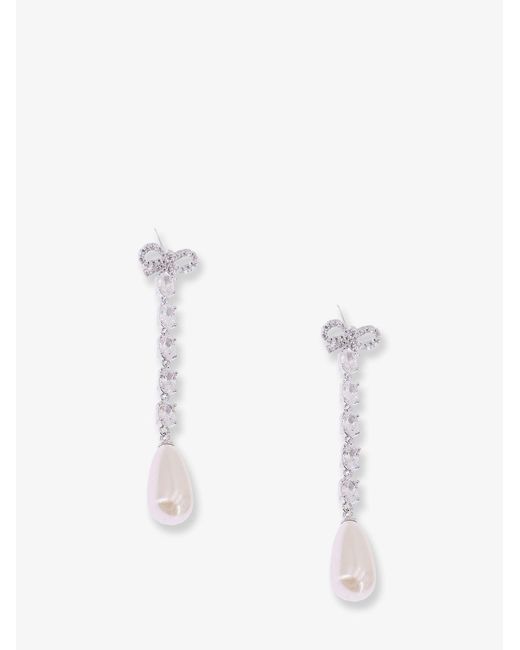 Self-Portrait White Self Portrait Brass Earrings