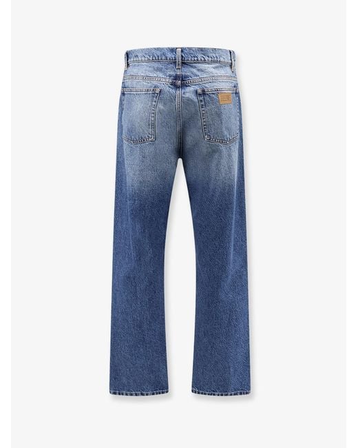 MM6 by Maison Margiela Blue Cotton Jeans With Numeric Signature Tag for men