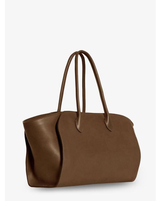 The Row Brown Marlo 14 Leather Shoulder Bag