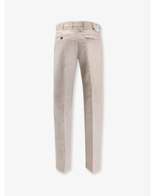 PT Torino Natural Michael Reworked Linen And Cotton Trousers for men