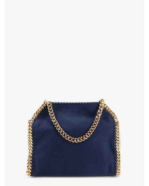Stella McCartney Blue Falabella Mini Velvet Crossbody Bag