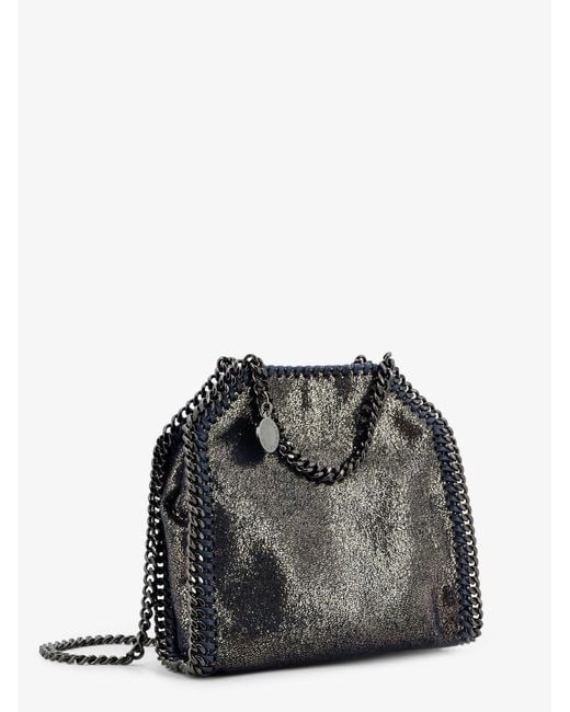 Stella McCartney Black Falabella Tiny Shiny Shaggy Deer Crossbody Bag
