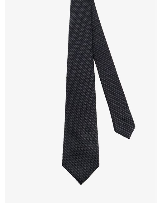 Kiton Black Silk Tie for men