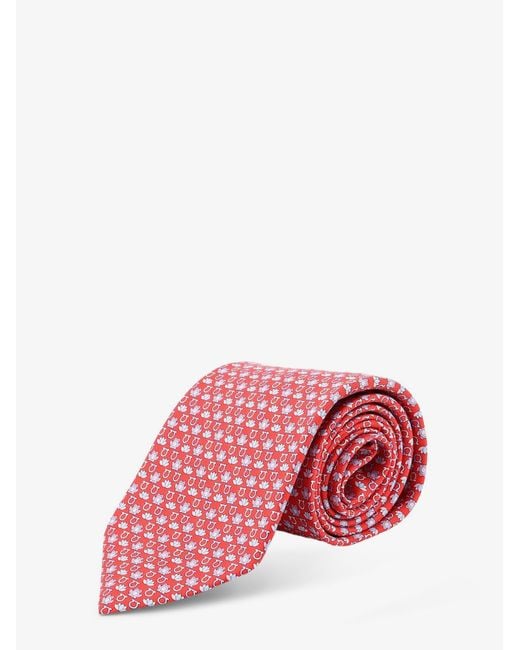 Ferragamo Red Clarissa Silk Tie for men