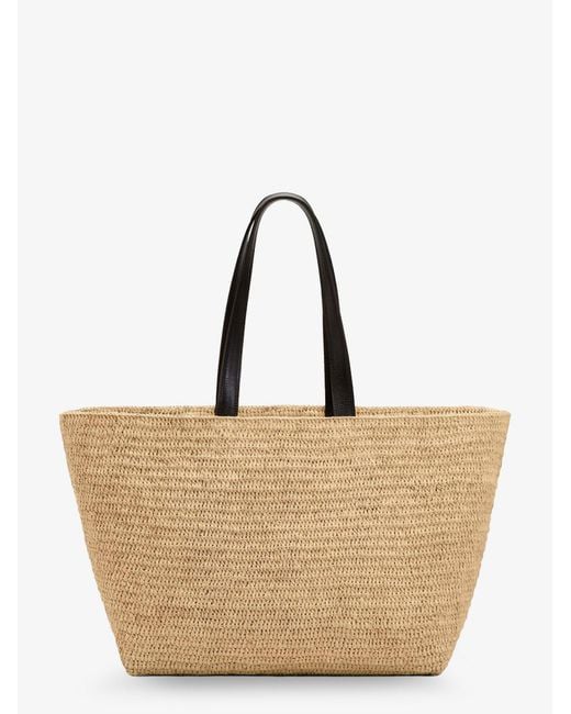 AMI Natural Ami De Coeur Raffia Shoulder Bag