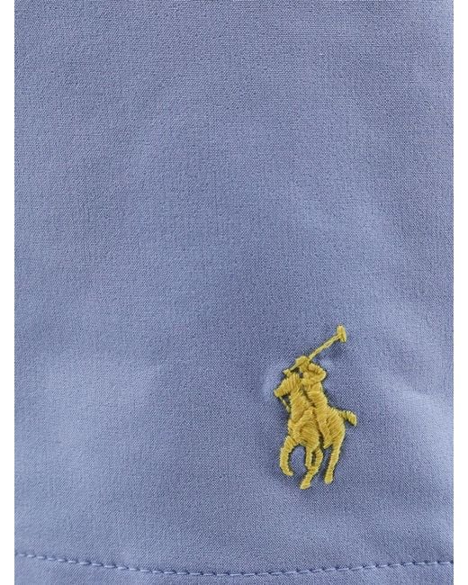 Polo Ralph Lauren Blue Nylon Swim Trunks With Embroidered Logo for men