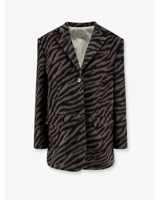 Alysi Black Jungle Maxi Blazer