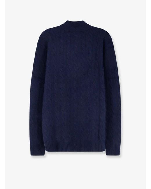 Polo Ralph Lauren Blue Wool And Cashmere Cable Knit Sweater for men