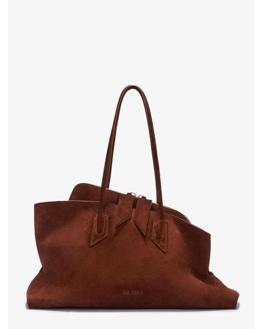 The Attico Brown La Passeggiata Medium Suede Shoulder Bag