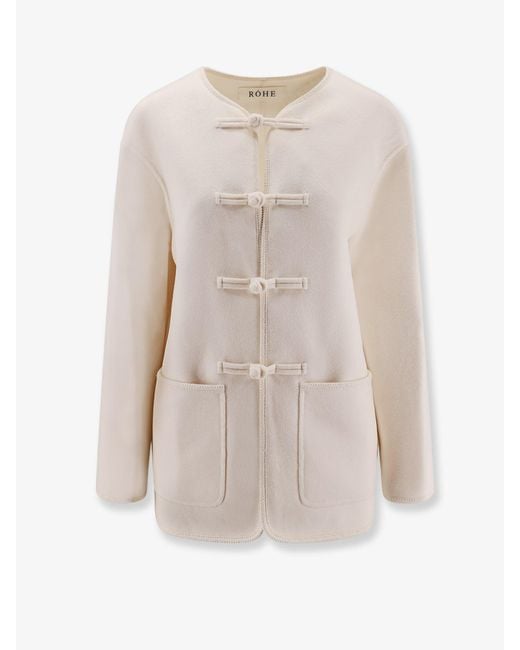 Rohe White Mandarin Closure Wool Jacket