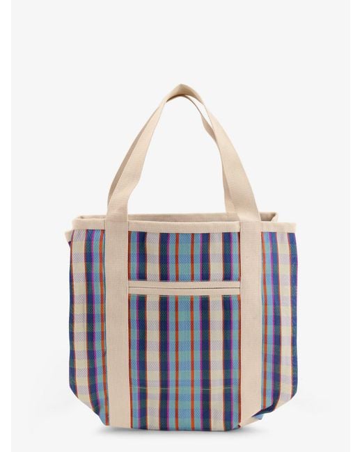 Isabel Marant Blue Darwen Nylon Shoulder Bag With Striped Pattern