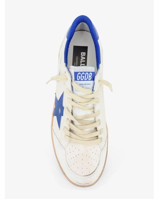 Golden Goose Deluxe Brand Blue Deluxe Brand Ballstar Leather Sneakers With Iconic Side Logo for men