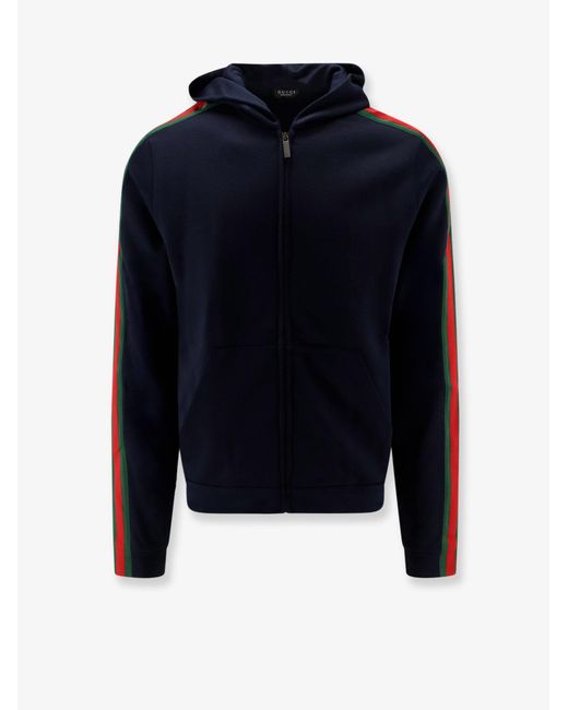 Gucci Blue Silk And Cotton Sweatshirt for men