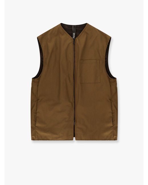 Hevò Brown Carpignano Technical Fabric Vest for men