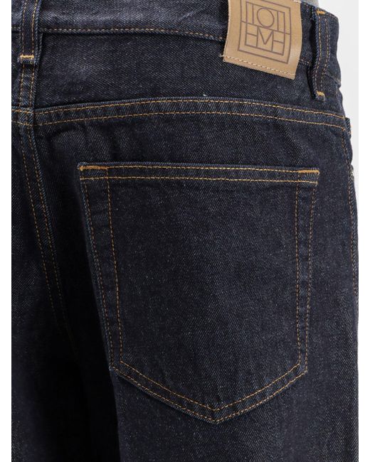 Totême Blue Totême Logo Patch Straight-Leg Jeans