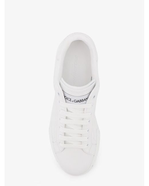 Dolce & Gabbana White Portofino Leather Sneakers for men
