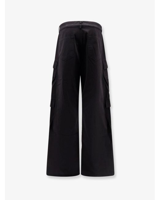 Rick Owens Black Double Cargo Organic Cotton Trousers for men