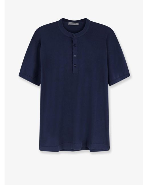Corneliani Blue Cotton T-Shirt for men