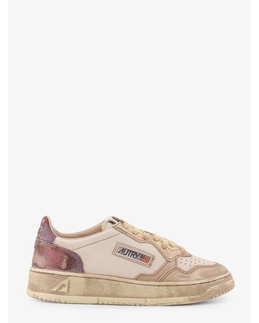 Autry Natural Super Vintage Low-Top Leather Sneakers