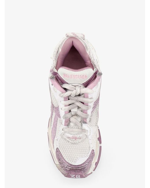Balenciaga White Runner Mesh Sneakers With Glitter Inserts