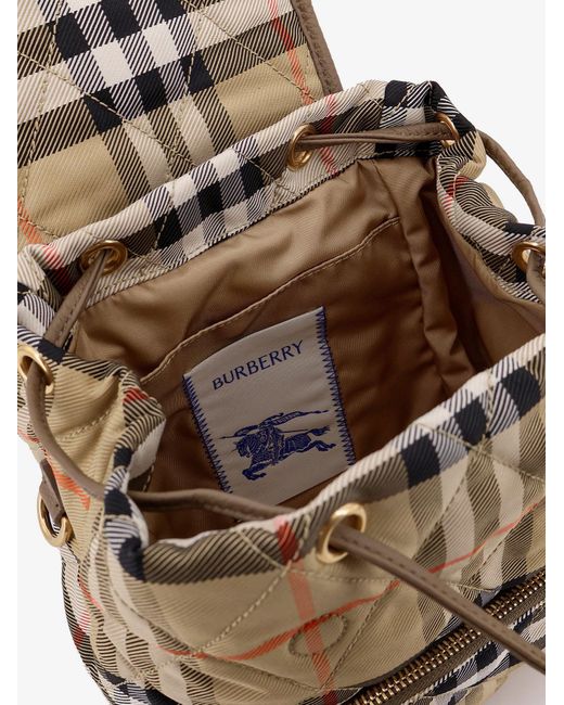 Burberry Multicolor Horseshoe Check Nylon Backpack