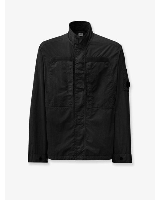 Giubbino Flatt Nylon Con Iconico Dettaglio Logo di C P Company in Black da Uomo