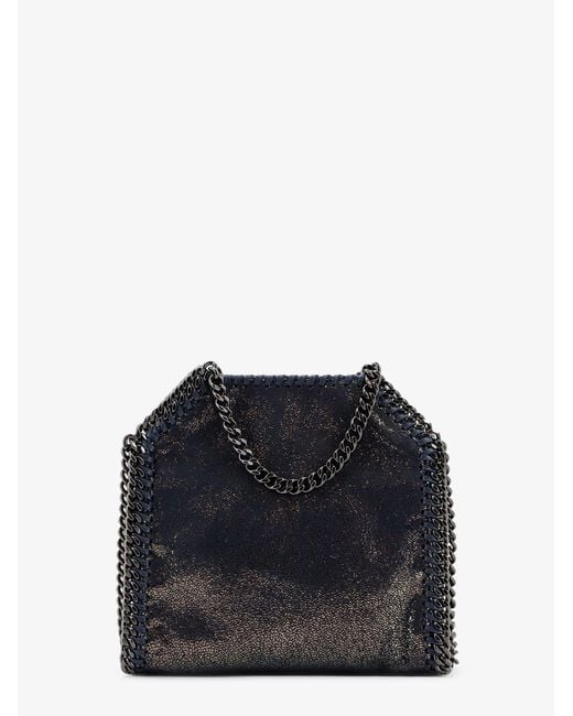 Stella McCartney Black Falabella Tiny Shiny Shaggy Deer Crossbody Bag