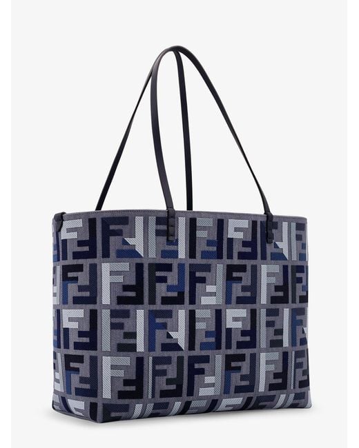 Fendi Blue Bags Tessuto Jacquard Ff