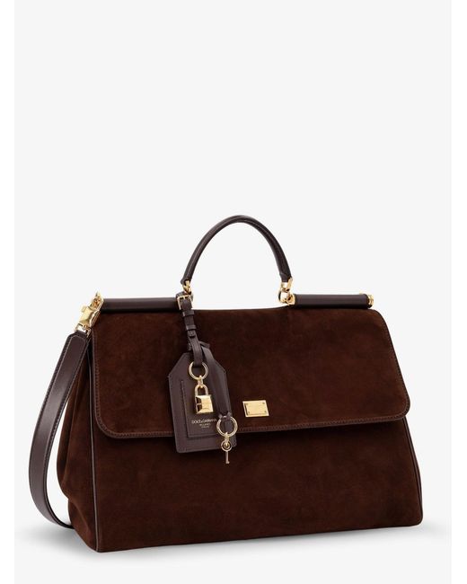 Dolce & Gabbana Brown My Sicily Suede Shoulder Bag