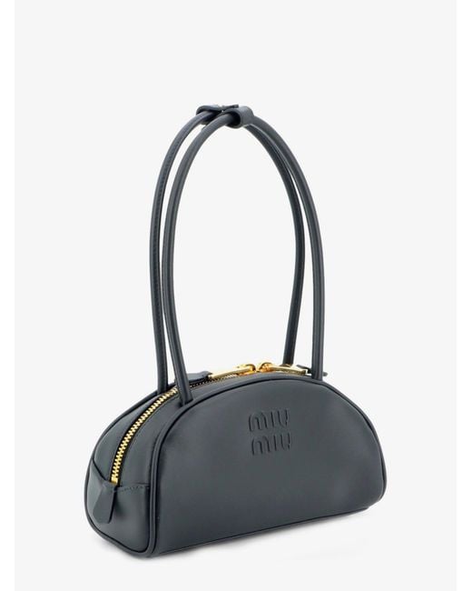 Miu Miu Blue Beau Leather Handbag
