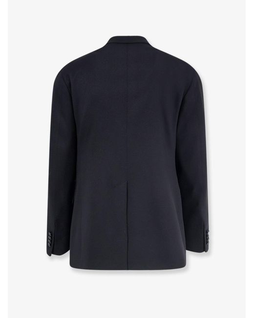 Tagliatore Blue Double-Breasted Stretch Virgin Wool Blazer for men
