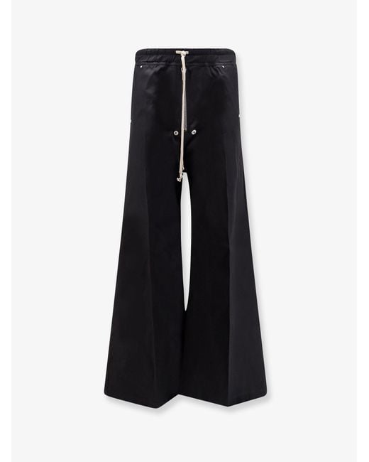 Rick Owens Black Wide Bela Certified Cotton Trousers for men