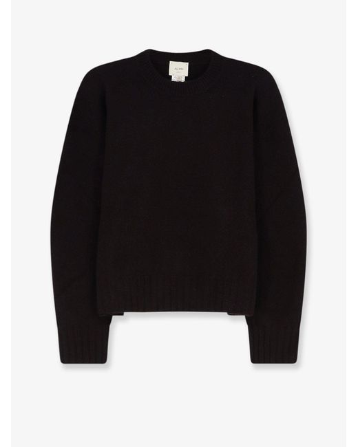 Alysi Black Merino Wool And Cashmere Blend Sweater