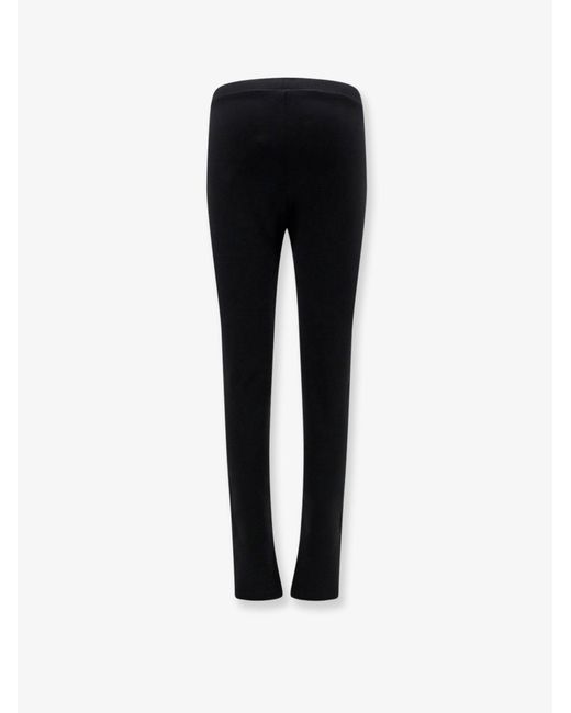 Totême Black Viscose Blend Zip Leggins