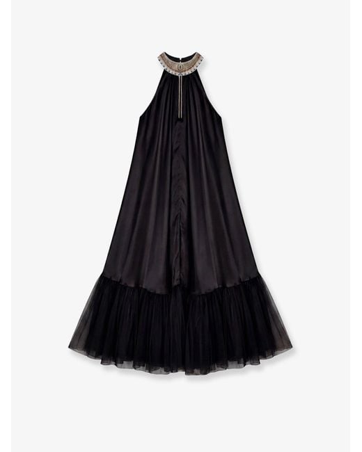 Mes Demoiselles Black Long Draped Viscose Yanis Dress