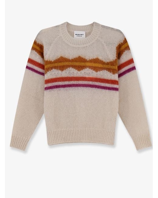 Isabel Marant White Monette Mohair And Cashmere Blend Sweater