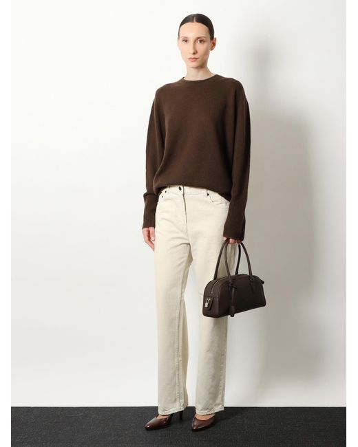 The Row Brown Odelle Top Cashmere Sweater