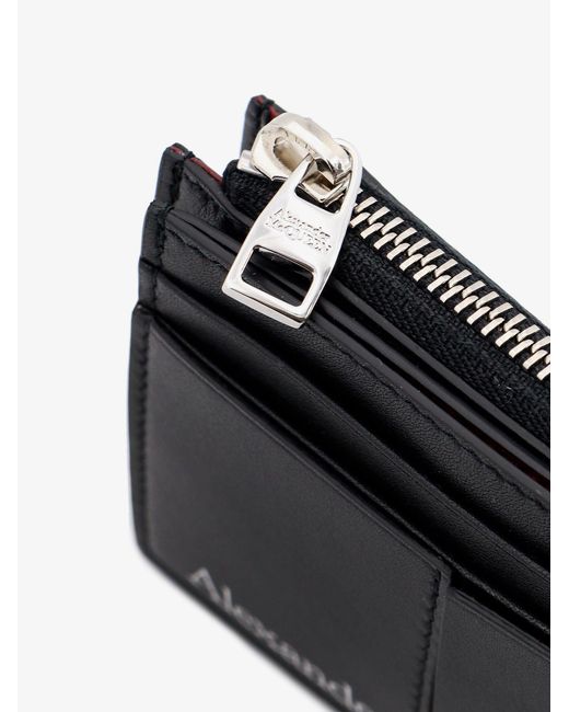 McQueen Black Mini Coin Zip Holder For for men