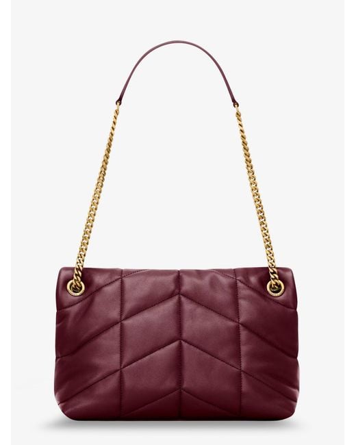 Saint Laurent Purple Loulou Puffer Matelassé Leather Shoulder Bag