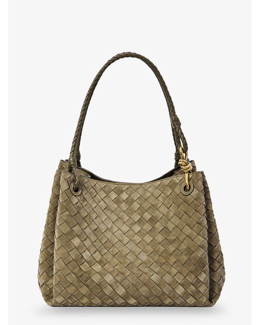 Bottega Veneta Green Parachute Large Suede Shoulder Bag