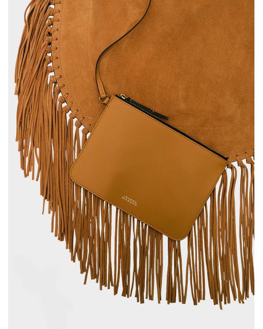 Isabel Marant Metallic Oskan Suede Shoulder Bag