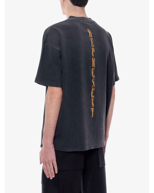 T-shirt in cotone con stampa Reborn di Represent in Black da Uomo