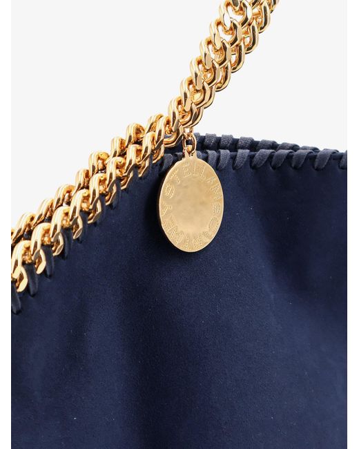 Stella McCartney Blue Falabella Alter Suede Shoulder Bag With Metal Profiles