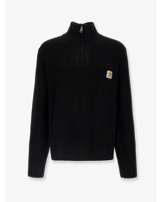 Carhartt Black Detroit Half Zip Acrylic Blend Sweater for men